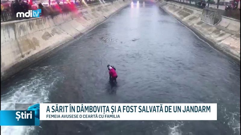A SĂRIT ÎN DÂMBOVIȚA ȘI A FOST SALVATĂ DE UN JANDARM