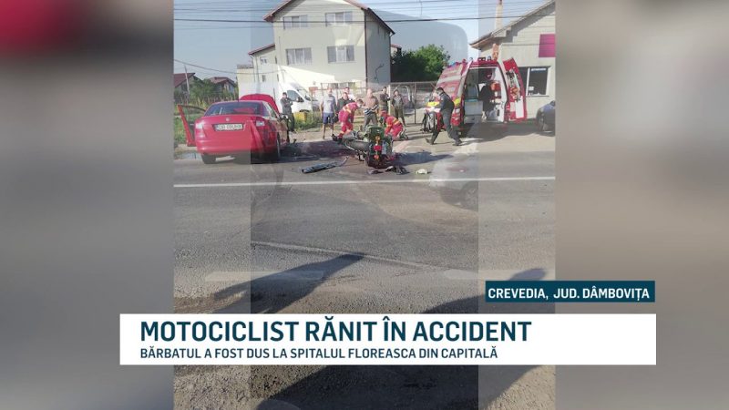 MOTOCICLIST RĂNIT ÎN ACCIDENT